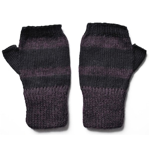 Einzigartige 100% Alpaka Armstulpen - Mulberry / Schwarz (XS)