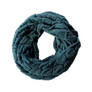 Infinity Lightweight Cotton Knitted Scarf ~ Turquoise