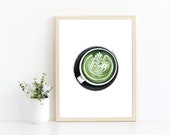 Matcha latte art print Printable wall art Kitchen print Coffee bar decor Matcha poster Coffee print Matcha printable Green tea