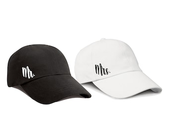 Mr. & Mrs. Set Di Cappelli Snapback Da Baseball Per Coppia - Scritte 3D, Regolabili 52-60 Cm, Acrilico - 4