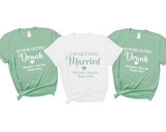 Personalised I'm getting married so we're getting drunk  hen party tops t-shirts bachelorette bridal party shirts - mint green