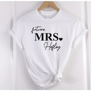 Personalised  future Mrs (Your Name) print t-shirt - white - heart design