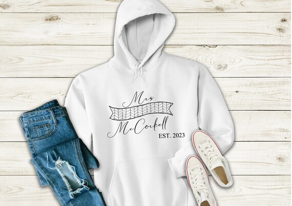 Felpa con cappuccio da donna con stampa personalizzata Mrs, il tuo - Main Image