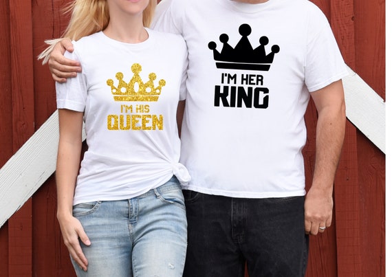 His and hers crown matching shirts for couples