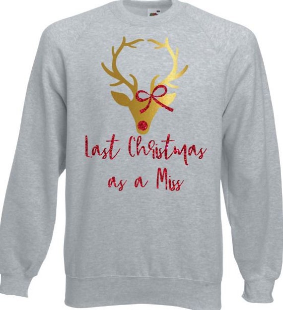 Last Christmas xmas as a Miss glitter Braut funkeln Rentier