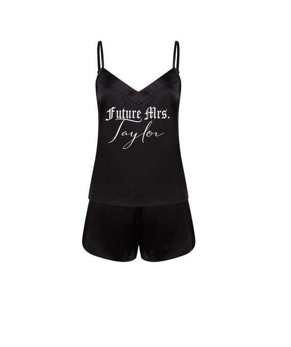 Satin Pyjama Gothique Future Mrs (votre Nom) Personnalisé Pyjama