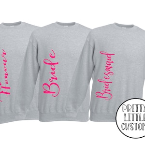 Bridal party sweater sets bride bridesmaid maid of honour mother of bride groom sweatshirt wedding hen