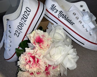 Bridal party trainers / shoes / converse iron on vinyl transfers / decals - standard or glitter