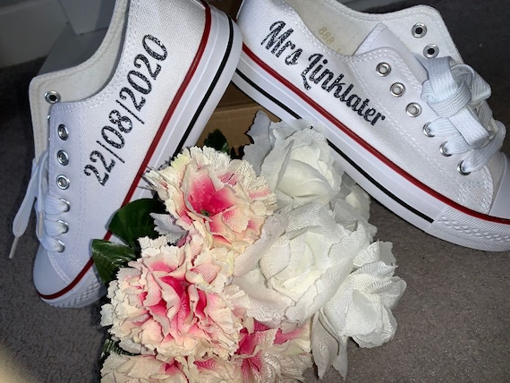 Scarpe da ginnastica scarpe per feste nuziali converse termoadesive su trasferimenti decalcomanie in vinile standard o glitter Etsy Italia