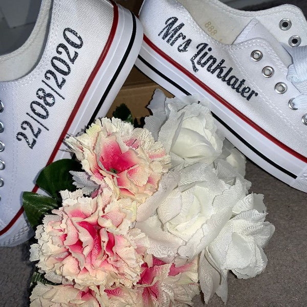 Bridal party trainers / shoes / converse iron on vinyl transfers / decals - standard or glitter