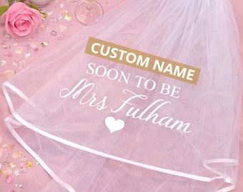 Bride Hen Party Veil, Personalised Bride To Be Outfit, Custom Name Veil, Bachelorette Accessories, Future Mrs Hen Do Veil UK