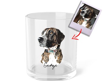 Custom Pet Whiskey Glass, Custom Dog Whiskey Glass, Dog Dad Glass, Personalized Bar Glass, Cocktail glass, Dog Dad Gift