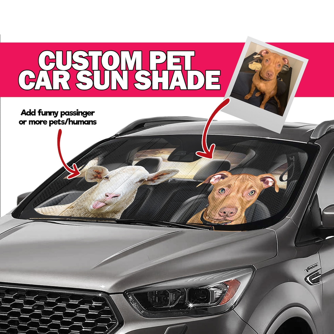 Car Sun Shade Custom Dog Auto Sun Shade Custom Pet Etsy