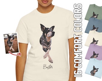 Camiseta de perro personalizada, camiseta personalizada para mamá de perro, camiseta de perro para mujer, camiseta de perro personalizada, camiseta de papá de perro, camiseta de mamá de perro, camiseta con retrato de perro