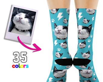 Chaussettes pour chat personnalisées, chaussettes personnalisées pour chats, cadeau pour maman pour chats, cadeau pour papa pour chats, cadeau pour amoureux des chats, chaussettes pour visages d’animaux de compagnie, chaussettes personnalisées pour le propriétaire d’animaux de compagnie