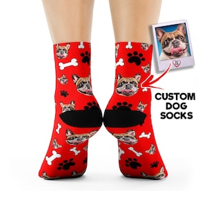 Customized Dog Socks, Dog Personalized Socks, Dog Mom Socks, Dog Dad Socks, Your Dog on Custom Socks, Dog Lovers, Dog Gift,  Dog Gift Socks