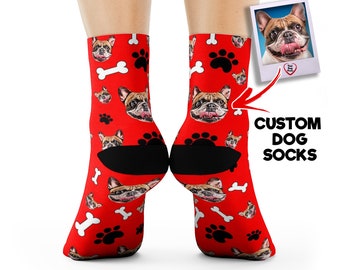 Customized Dog Socks, Dog Personalized Socks, Dog Mom Socks, Dog Dad Socks, Your Dog on Custom Socks, Dog Lovers, Dog Gift,  Dog Gift Socks