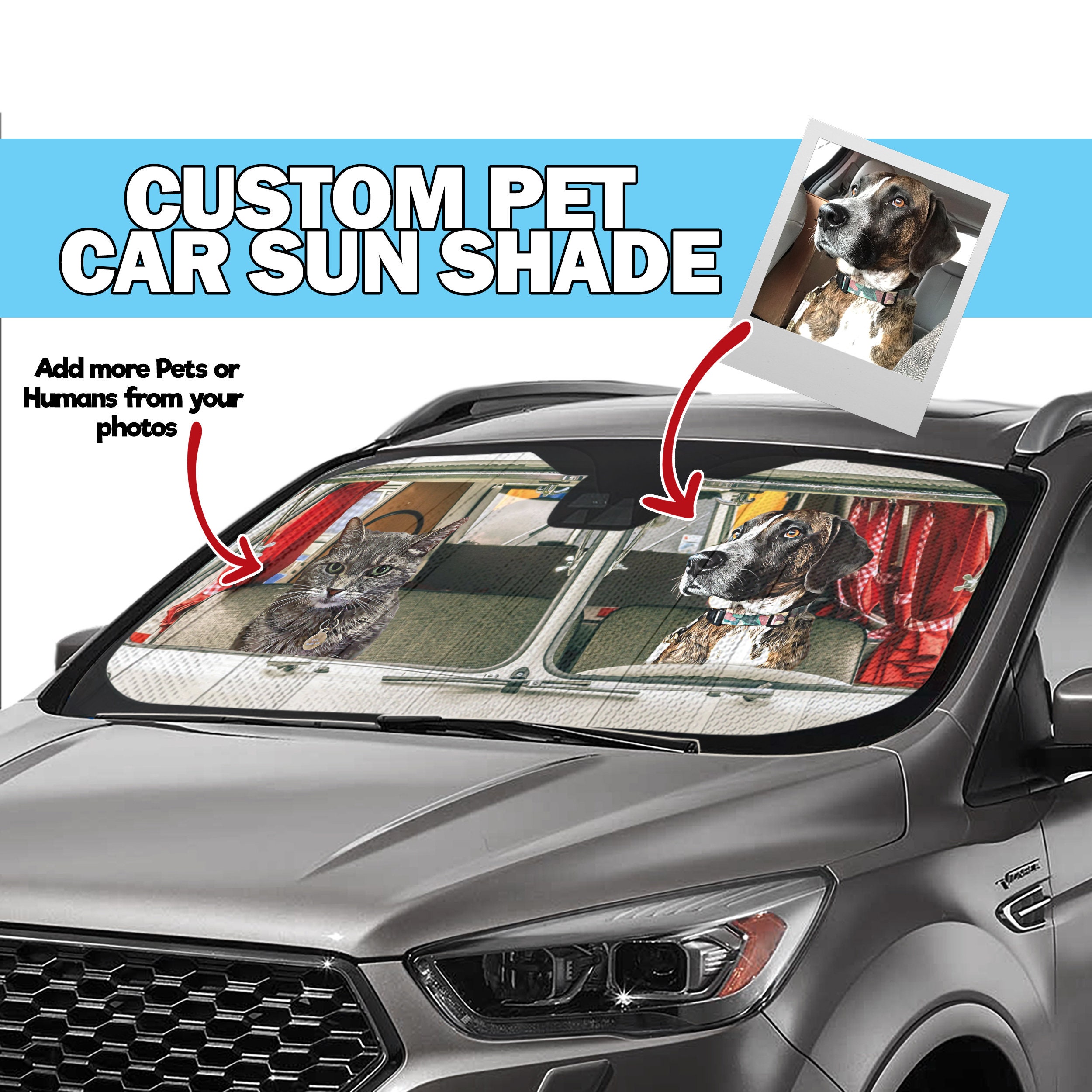 Customized Pet Car Sun Shade Custom Dog Windshield Sun Shade Etsy