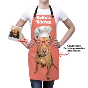 Customized Dog Apron, Dog Apron Custom, Dog Owner Gift, Dog Lover Gift, Custom dog gift, Dog mom gift, Dog Dad Gift