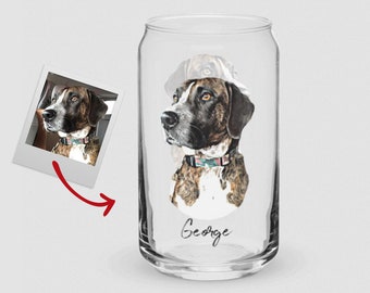 Vaso personalizado para perro, vaso de cerveza para perro, vaso personalizado para mascota, vaso con forma de lata, vaso para papá perro, vaso con foto de mascota, vaso para amantes de la cerveza