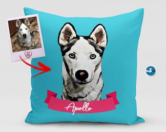 Custom Dog Portrait Pillow, Custom Pet Portrait, Dog Lover Gift, Custom Pet Pillow, Personalized Dog, Dog Lovers Gift, Dog Mom Gift