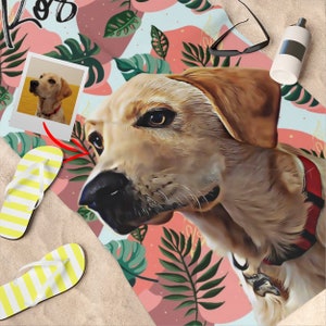 Personalized Dog Beach Towel, Custom Dog Personalized Dog Beach Towel, Cat Picture Blanket Pet Photo Customized Gift, Dog Owner Gift