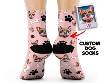 Calcetines personalizados para perros, ponle a tu perro calcetines personalizados, amantes de los perros, regalo para perros, lindo perro personalizado, calcetines de regalo para perros