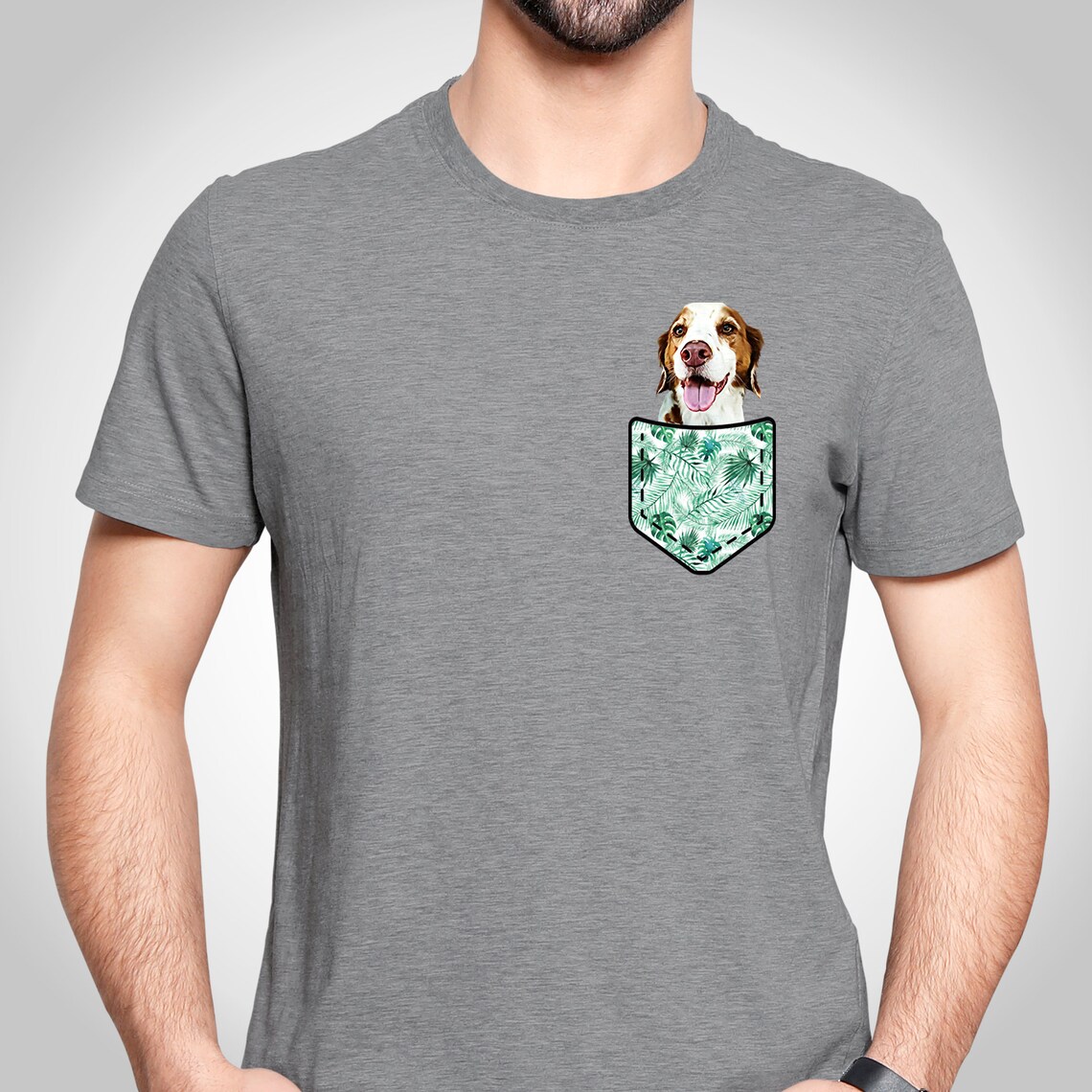 Perro personalizado en camiseta de bolsillo perro papá camisa Etsy