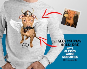 Custom Dog Dad Sweatshirt, Dog Sweatshirt for Men, Custom Pet Sweatshirt, Dog Illustrated Sweatshirt, Gift for Dog Lover, Gift for Dog Owner