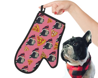 Manopla de horno personalizada para perro con agarradera. Pon a tu adorable mascota en manoplas de horno personalizadas. Manoplas de horno personalizadas para perro. Regalo para amantes de los perros.
