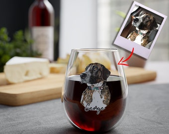 Copa de vino personalizada para mascota, copa de vino personalizada para perro, retrato de mascota, copa de vino personalizada, retrato de gato en copa de vino, regalo para amantes del vino