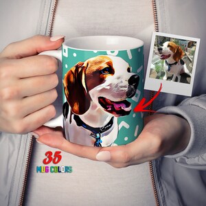 Custom Pet Portrait Mug: Personalized Dog & Cat Lover Gift, Customized Dog Coffee Cup