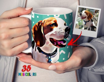 Aangepaste mok huisdierportret: gepersonaliseerd honden- en kattenliefhebber, gepersonaliseerd hondenkoffiekopje