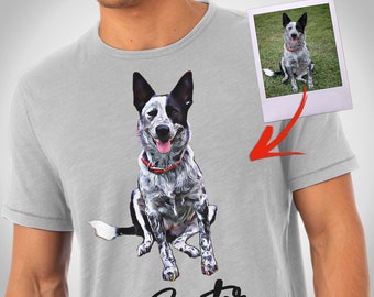 Dog Dad T-shirt Gift, Dog Shirt for Men, Dog Father tshirt, Shirt for dog owner, Dog mom Shirt, Fur mom, Dog Mother, Custom illustrated Dog