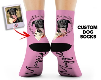 Calcetines personalizados con fotos de perros, calcetines personalizados para perros, regalos de cumpleaños personalizados para perros, calcetines para mascotas, calcetines para amantes de los perros, regalo fotográfico personalizado
