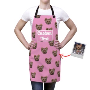 Custom Dog Apron, Custom Pet Face Apron, Pet Portrait Aprons with Custom Name, Funny Face Kitchen Apron, Dog mom gift, Dog Dad Gift