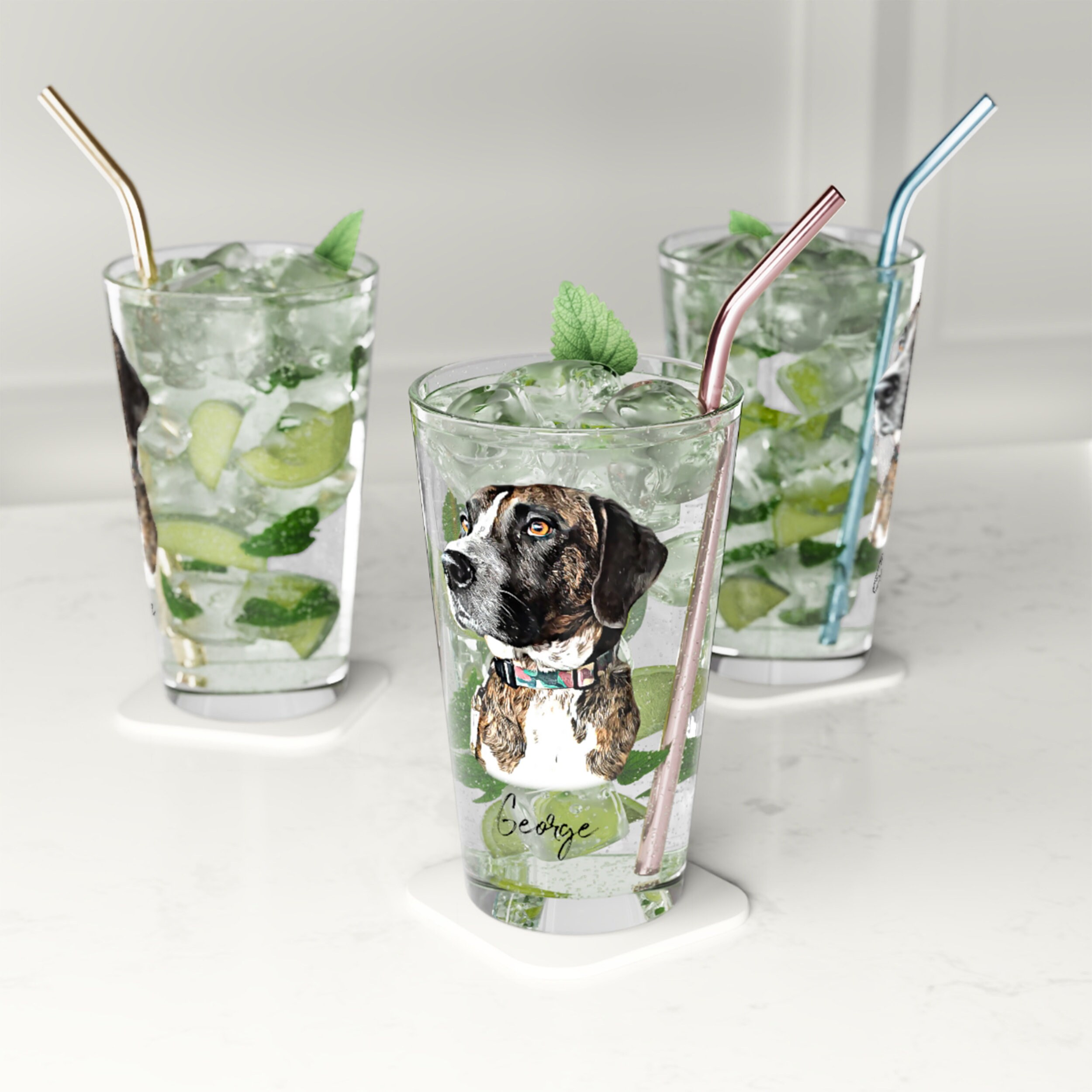 Custom Pet Beer Glass Custom Pet Portrait Illustrated Pet Etsy