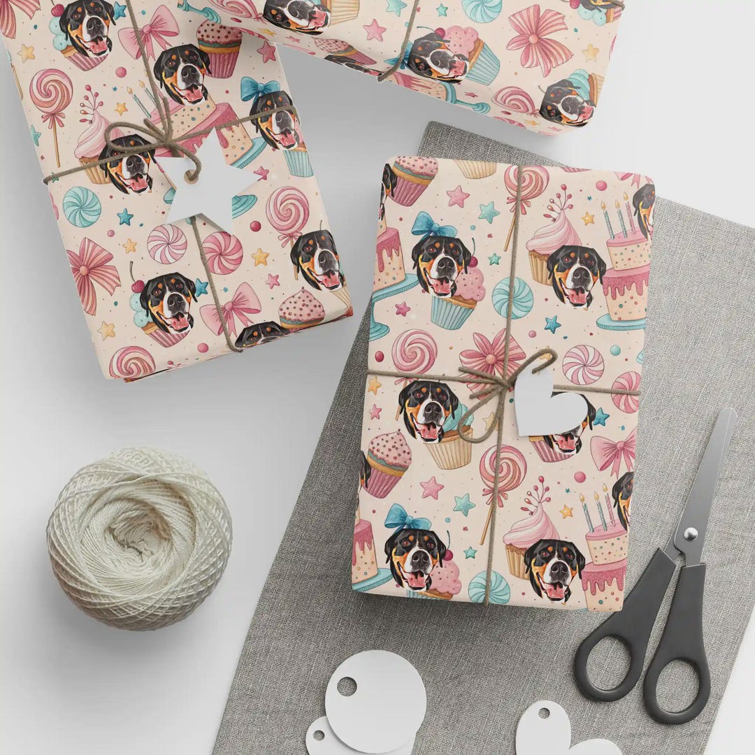 Custom Dog Birthday Wrapping Paper, Custom Dog Gift Wrap, Dog Photo ...