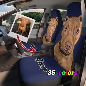 カスタムペットシートカバー、パーソナライズされたフロントシートカバー、カスタム犬用カーシートカバー、ペット写真カーシートカバー、犬ママの車へのギフト、犬パパの車