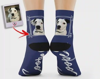 Calcetines con foto de tu mascota, calcetines personalizados, calcetines para perros, calcetines para gatos, calcetines personalizados para mascotas, regalo para perros, mamá perro, papá perro