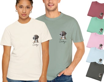 Camiseta personalizada para mascotas, camiseta para perros, camiseta personalizada para mascotas, camiseta con foto de perro, camiseta para mamá perro, camiseta para papá perro, camiseta con retrato de mascota