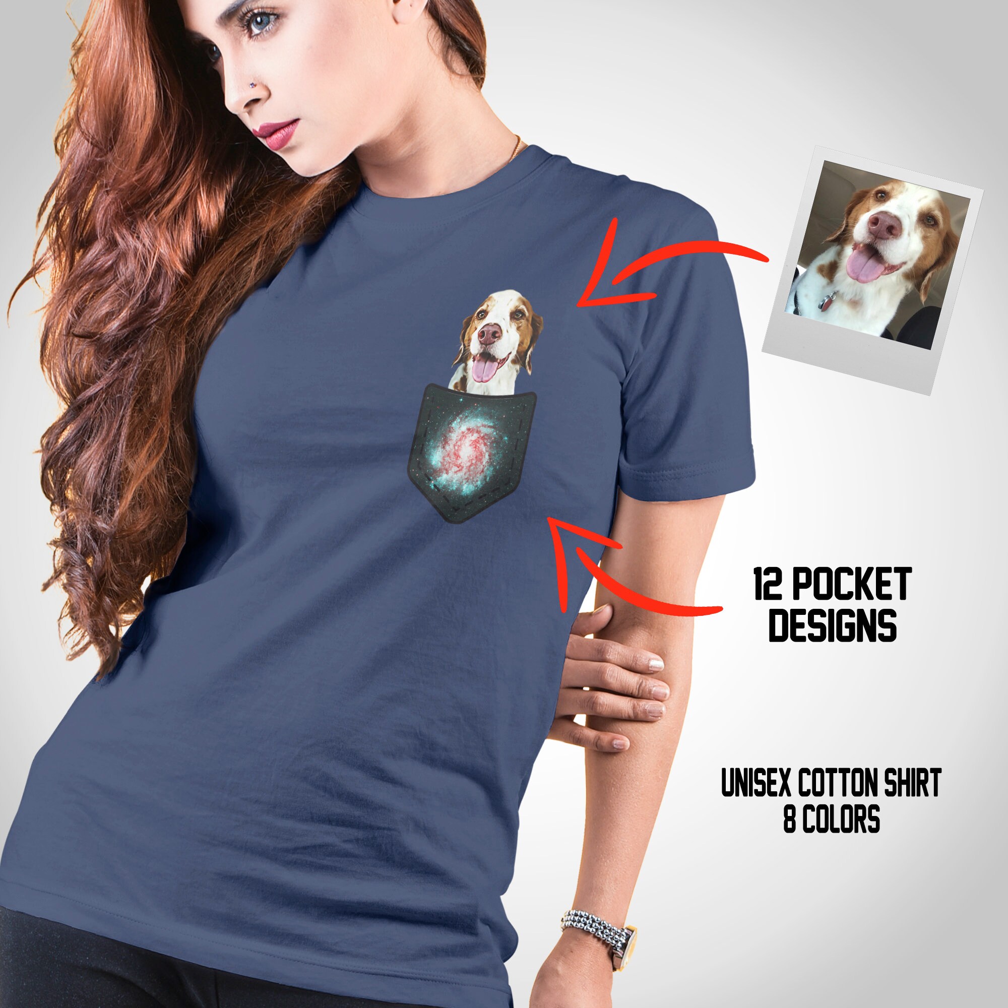 Pet Pocket Tshirt Personalized Dog Tshirt Custom Dog in Etsy