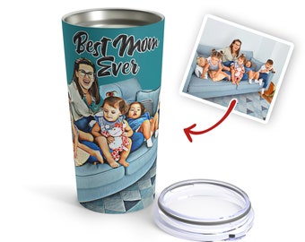 Vaso personalizado para mamá, vaso personalizado, la mejor madre del mundo, vaso con foto personalizado, regalo de cumpleaños, taza personalizada, taza personalizada