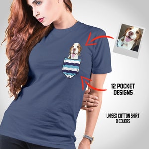 Pet in Pocket T-Shirt, Personalized Pet Picture T-Shirt, Put your pet in pocket shirt, Pocket Shirt, Dog Shirt, Cat Shirt, Funny Pet Shirt