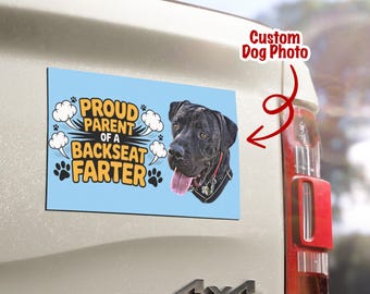 Imán personalizado para coche con forma de perro - Adhesivo divertido para parachoques de mascota - Imán personalizado con foto de perro - Adhesivo para coche para amantes de los perros