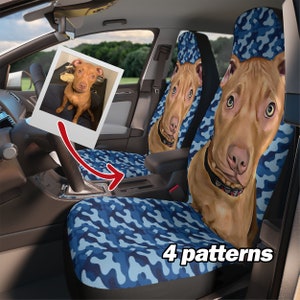 犬のお父さんのカスタムカーシートカバー、カスタム犬の写真ポートレートカーシートカバー、カスタムペットの写真カーシートカバー、ペットの写真カーデコレーション