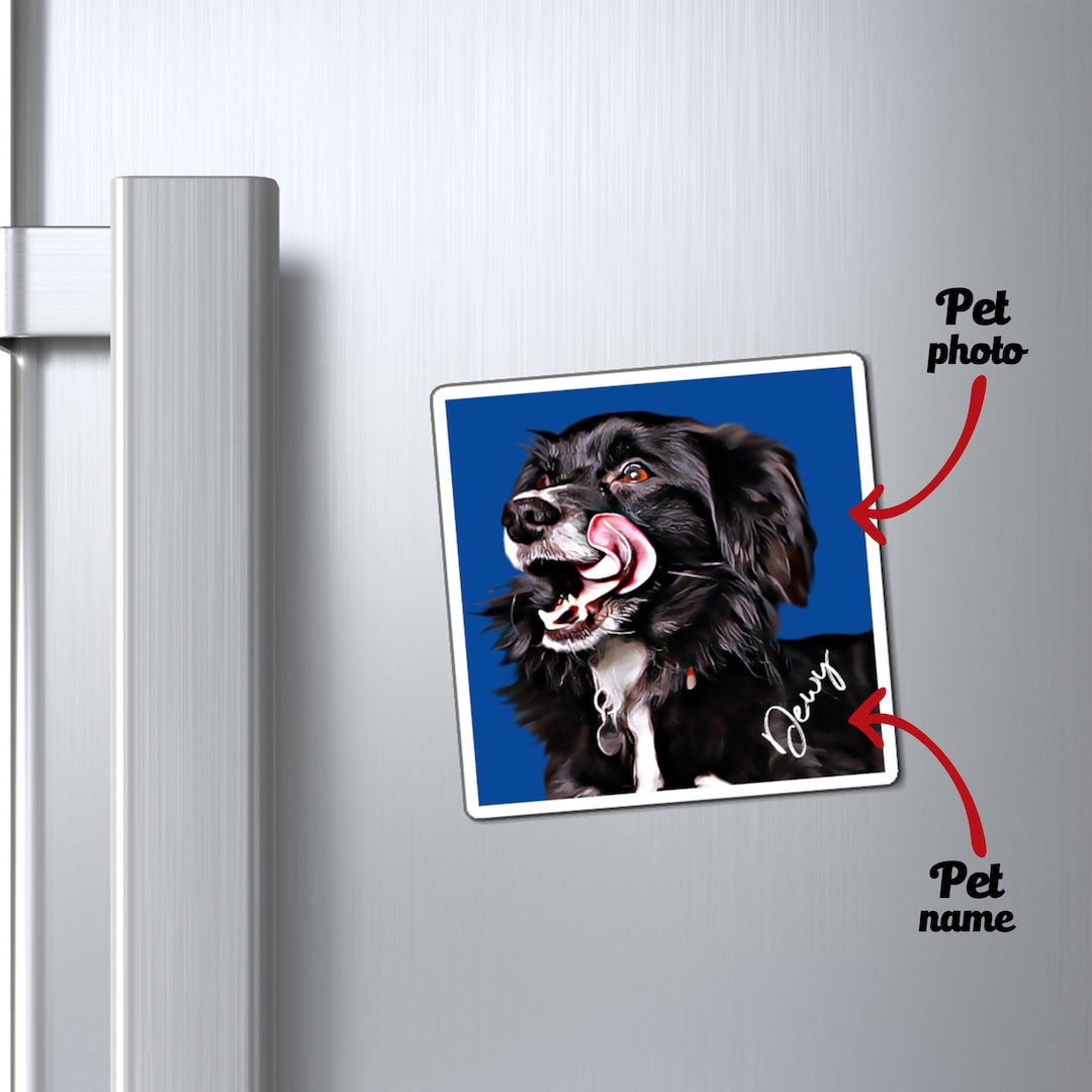Pet Portrait Magnet Customized, Custom Dog Magnet, Customized Cat ...