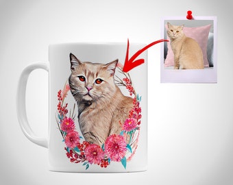 Customized Pet Mug, Personalized pet mug, Pet portrait Mug, Pet Memorial Mug, Pet loss Mug, Pet Mom Mug, Cat Mom Mug, Dog Mom Mug