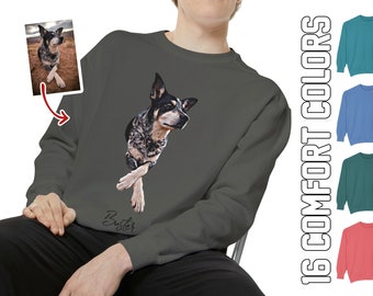 Sudadera con retrato de mascota personalizado: regalo personalizado para perro o gato, camiseta para papá perro