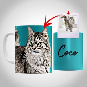Custom Cat Mug, Cat Portrait Mug, Customized Pet Mug, Cat Mom Mug, Cat Lovers Gift, Pet Lovers Gift, Personalized Coffee Mug